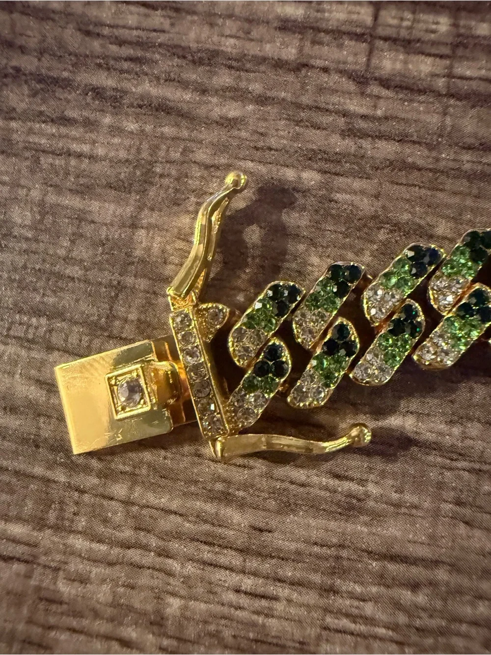 Invicta Elements Men’s XL Drip Chain Gold Tone Bracelet with Green Accents